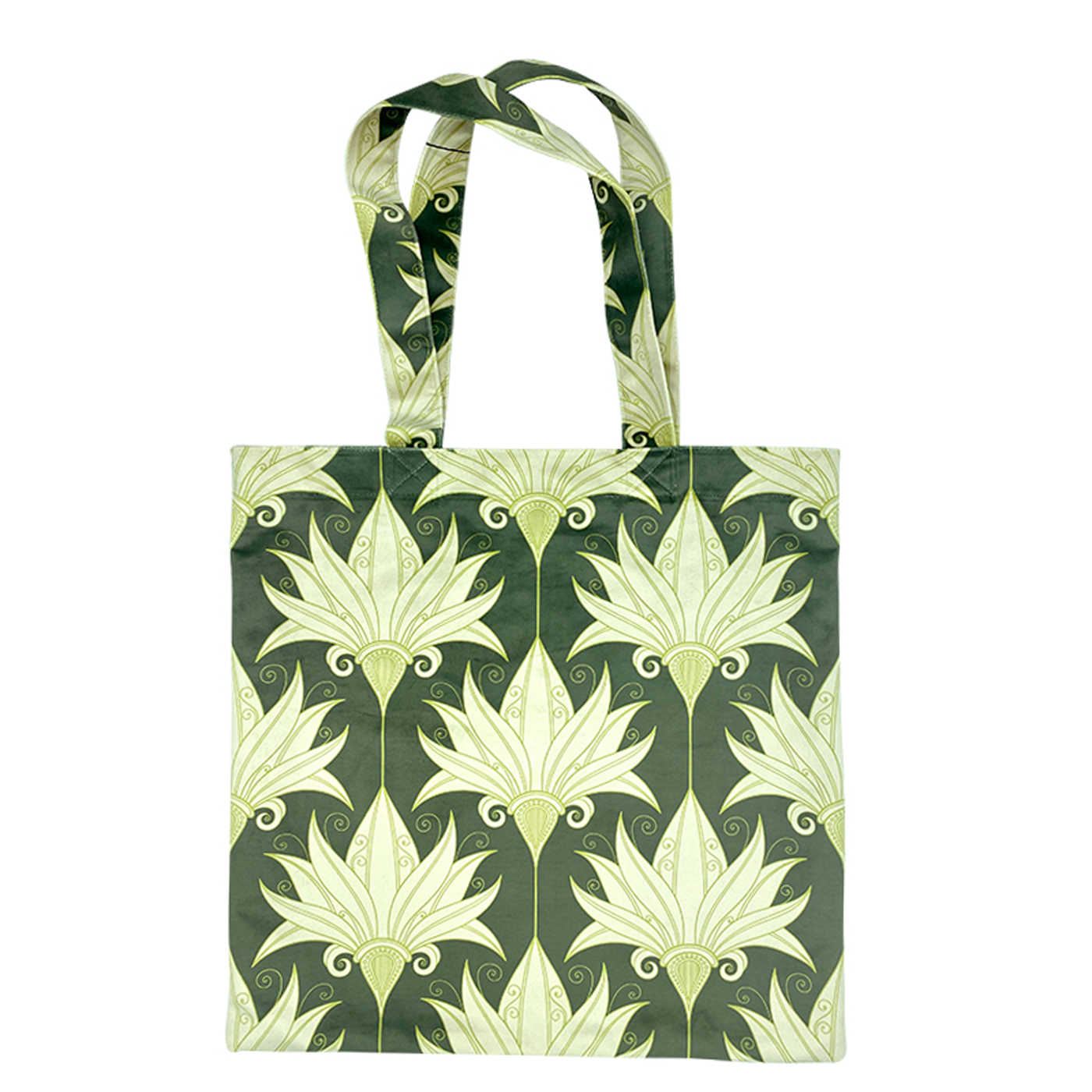 taske - Lækker Yoga taske i Grøn-Creme velour