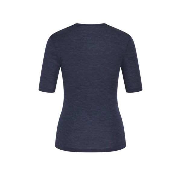 Claire Women T-Shirt i Blue Melange Øko-tex Merinould - Kort ærme 1