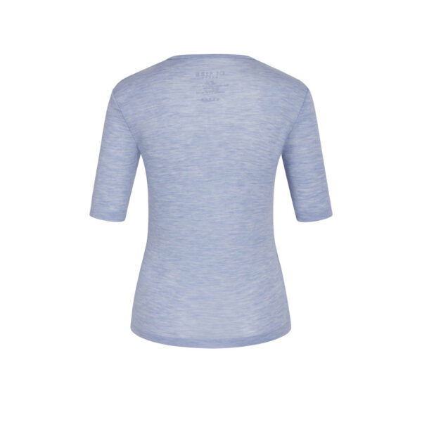 Claire Women T-Shirt i Blue Bird Melange Øko-tex Merinould - Kort ærme