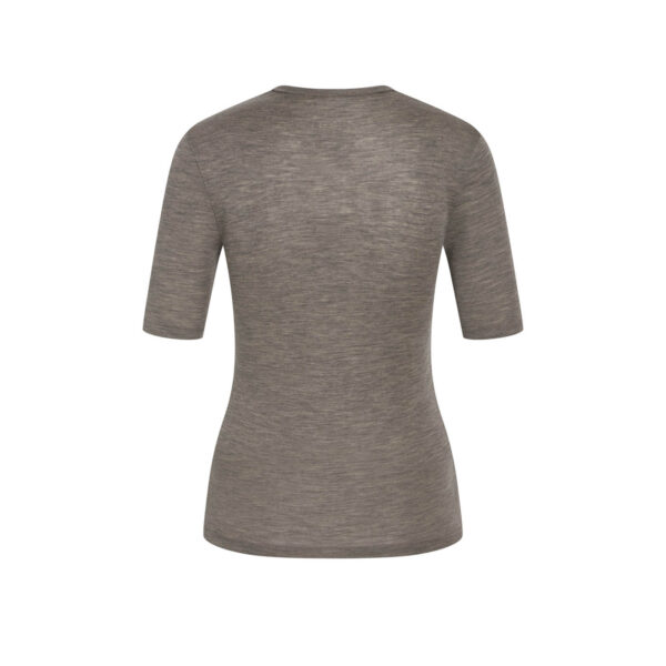 Claire Women T-Shirt i Taupe Melange Øko-tex Merinould - Kort ærme